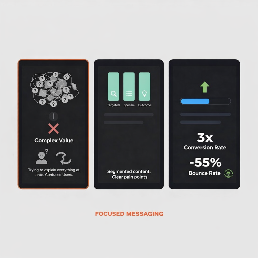 SaaS tool clarified complex value - Focused messaging